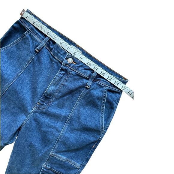 NWT SIMKHAI River Cargo Dark Wash Denim Blue Jeans Size 31 - Picture 10 of 13